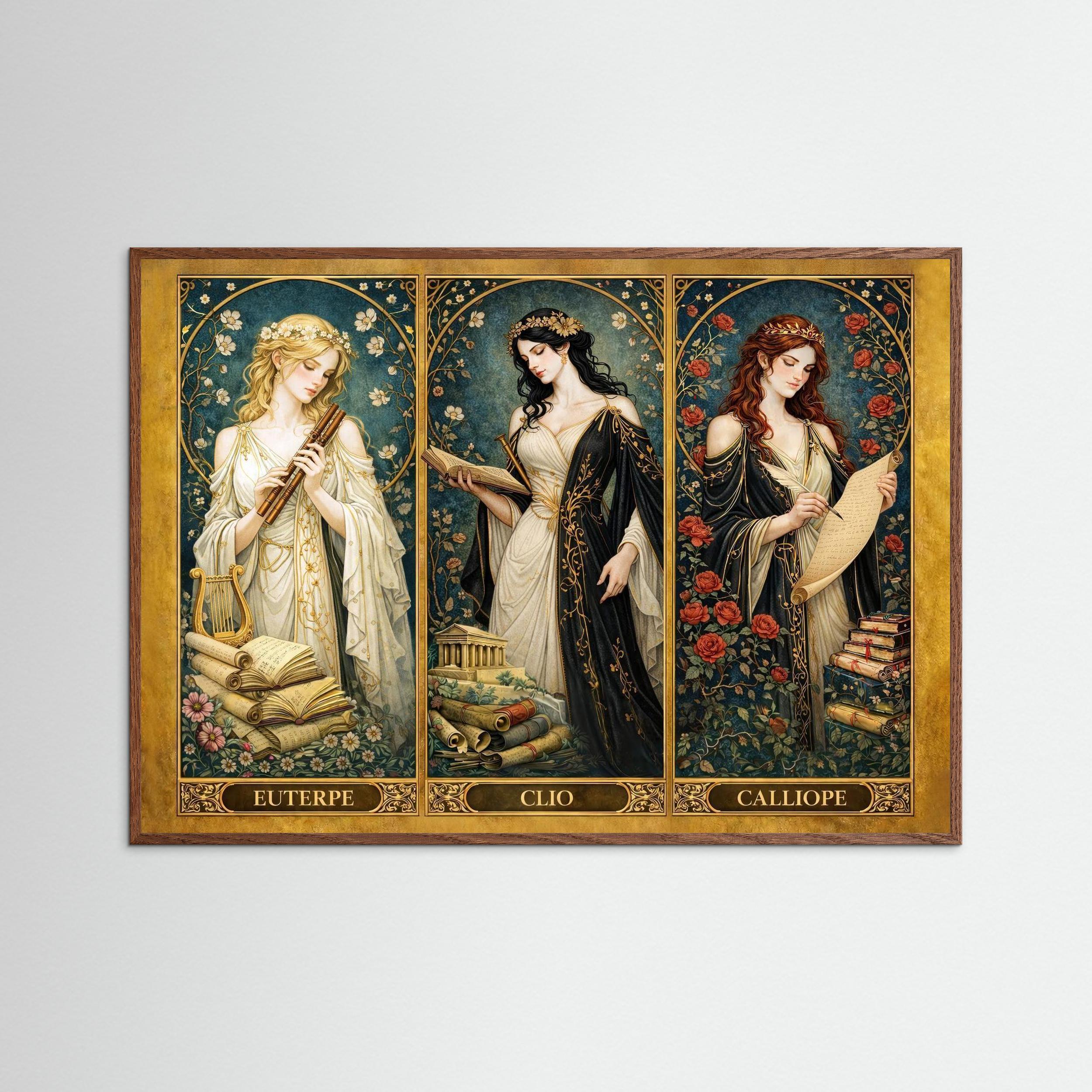 mockup.jpg The Three Muses — Clio, Calliope & Euterpe | Framed Greek Mythology Wall Art | History, Poetry & Music | Timeless Classical Art Print
