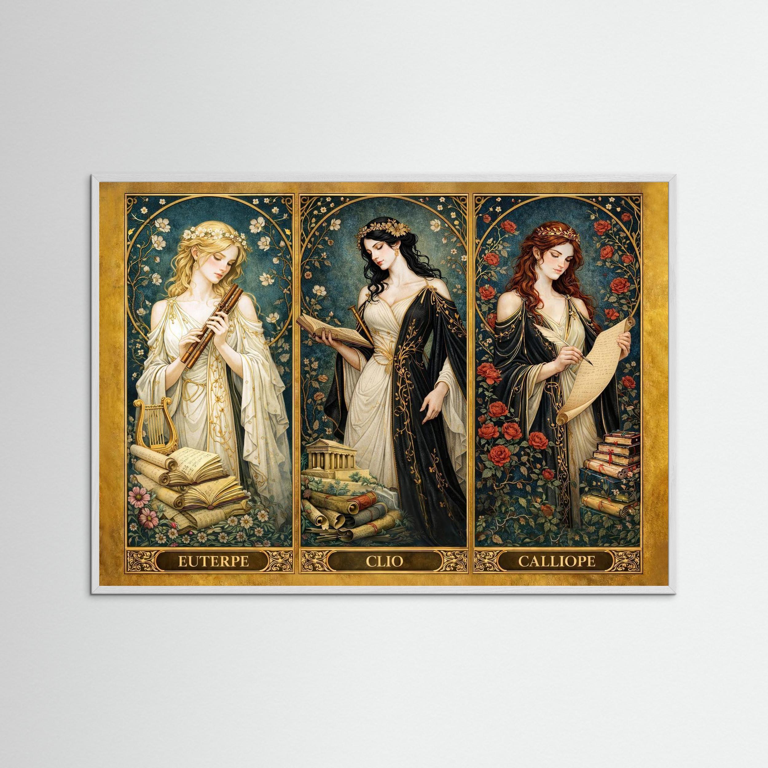 mockup.jpg The Three Muses — Clio, Calliope & Euterpe | Framed Greek Mythology Wall Art | History, Poetry & Music | Timeless Classical Art Print